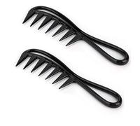 Asixxsix 2 Pièces Peigne de Requin de Salon Peigne à Dents Larges Outil de Coiffure pour Cheveux Bouclés, Corps de épais, Dents Lisses, Taille Compacte pour un Usage Quotidien