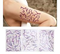 Asixxsix 3 Feuilles D'Autocollants de Tatouages temporaires, Autocollants de Tatouage Fluorescents Imperméables Dégradés Violets Qui Brillent dans le Noir, Autocollants de Cosplay