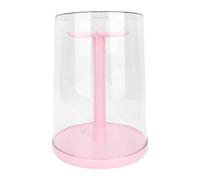 Asixxsix 360 ° Rotatif Clair Cas d'affichage, Boîte de Stockage de poupée en Plastique Transparente avec Couverture à l'épreuve de la poussière et Rack à 6 Crochets pour poupées en (Pink)