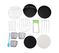 Asixxsix Accessoires de Friteuse à Air, 12pcs 304 en Acier Inoxydable avec Moule à Gâteau Pizza Pan Brochette Rack, pour 4 4.2 5 5.3 5.5 5.8 Quart Air Friteuses, Lave-vaisselle