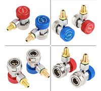 Asixxsix Adaptateur de Coupleur Rapide, Connecteur de Coupleur Haut/Bas avec Capuchon pour R134A, Connexion/déconnexion Rapide et Sûre avec Haut pour Systèmes de Climatisation