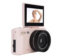 Asixxsix Appareil Photo numérique 5K, WiFi 75 MP, Zoom 18x, écran Rabattable 3 Pouces, Objectif Grand Angle Macro 0,45x, autofocus, Compact, pour vlog et Voyage, avec Carte SD 32 Go