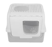 Asixxsix Bac à Litière Extra Large pour Chat avec Couvercle, Mode Double Porte avec Pelle et Brosse, Passage élargi pour Un Accès Facile, Entrée Avant et Supérieure, Assemblage sans