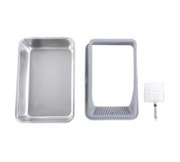 Asixxsix Bac à Litière pour Chat, en Acier Inoxydable Extra Large, Entrée Supérieure, Anti-adhésif, Anti-Fuite d'urine, avec Pelle pour Chats d'intérieur, Plusieurs Chats (Gris foncé)