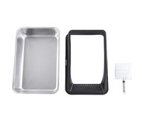 Asixxsix Bac à Litière pour Chat, en Acier Inoxydable Extra Large, Entrée Supérieure, Anti-adhésif, Anti-Fuite d'urine, avec Pelle pour Chats d'intérieur, Plusieurs Chats (Black)