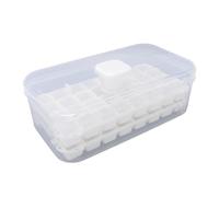 Asixxsix Bac Glaçons, Moule Glaçons Empilable Silicone Système Dégagement Bouton poussoir Conception Anti fuite, Bac Dégagement Facile Boissons café Whisky café Jus Cocktail (WHITE)