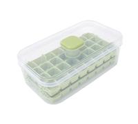 Asixxsix Bac Glaçons, Moule Glaçons Empilable Silicone Système Dégagement Bouton poussoir Conception Anti fuite, Bac Dégagement Facile Boissons café Whisky café Jus Cocktail (GREEN)