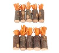 Asixxsix Bâtonnets à mâcher pour Lapin, 10 pièces, Jouets pour Hamster en Forme de Carotte, Jouets à mâcher pour Les Dents, bâtonnets à mâcher pour Cochon d'Inde en Bois de (Type de