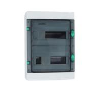 Asixxsix Boîte de Distribution 24 Voies, étanche IP65 avec Couvercle Rabattable Transparent, Boîtier de Distribution d'énergie sur Rail DIN pour Applications électriques Extérieures et Usage
