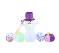 Asixxsix Bonhomme de Neige Gonflable de 1,80 m avec Ballon à souffler et LED intégrée, idéal pour décorer Votre Jardin, terrasse ou fête de Noël. (Prise UE 220-240v)