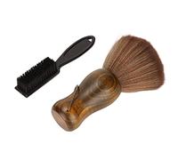 Asixxsix Brosse de Barbier avec Manche en Bois, Poils en Nylon, Taille Parfaite pour un Nettoyage Rapide, Brosse de Coupe de Cheveux avec en Plastique