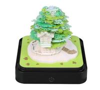 Asixxsix Calendrier artistique 3D 2026, sculpture en papier déchiré à la main représentant une cabane dans les arbres, calendrier créatif, arbre magique,sculpture en papier déchirée (GREEN)