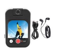 Asixxsix Caméra de 32 Go de Carrosserie, 48 MP Sports Camera MP3 MP4 Music Player avec Objectif Rotatif à 180 °, Radio FM et écran Tactile de 2,02 Pouces, Came Usée du Corps Portable