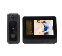 Asixxsix Caméra de Sonnette Vidéo sans Fil, Sonnette Vidéo WiFi Intelligente Grand Angle HD 1080P avec Moniteur, Audio Bidirectionnel et Vision Nocturne, Caméra de Sonnette WiFi