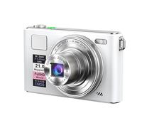 Asixxsix Caméra numérique 4K, 64 MP, compacte et Portable, idéale pour Les Voyages. Stabiliseuse d'image, Zoom Optique 5X et Batterie 1200 mAh. Parfaite pour Les débutants (White)