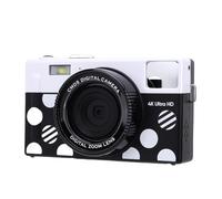 Asixxsix Caméra Numérique 4K, Appareil Photo Portable à écran de 3 Pouces HD 64MP avec 10 Filtres Flash Flash, Appareil Photo VLog pour Débutants, Photographie, Voyage (Noir Blanc)