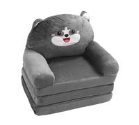 Asixxsix Canapé Souple Couler Les Enfants, canapé Confortable Couler Les-Petits, Adorable Motif de Chiot de Desin Animation Gris, Choix de pour Les Garçons et Les Remplissements (3 Couches)