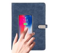Asixxsix Carnet Intelligent, Planificateur Professionnel avec Banque D'alimentation 8 000 MAh, Chargeur sans Fil 15 W, Câble de Chargement 3 en 1 et Lumière Intégrée, Carnet Rechargeable
