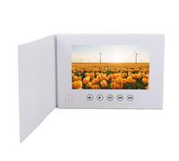Asixxsix Carte de Voeux Vidéo de 7 Pouces, Brochure Numérique LCD Personnalisable avec Lecture de 4: 3 Ratio 720p, Batterie Rechargeable, pour Mariages