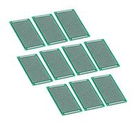 Asixxsix Carte PCB Prototype Double Face, 4x6cm, Pas de 2,54mm, FR-4, 10 | Kit de circuits imprimés universels, étamé, traité par flux, lettres de référence imprimées, pour soudage point à point,