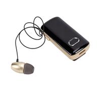 Asixxsix Casque Bluetooth, écouteur sans Fil à Clip Rétractable avec Affichage Numérique LED Bluetooth 5.4, Suppression du Bruit 200 Heures en Veille pour la Conduite (Gold)