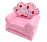 Asixxsix Chaise pour Enfant, Canapé-lit Pliable Princesse Diadème Rose pour Enfants, canapé Convertible en Peluche Douce avec Housse Amovible Lavable pour Lire, Faire la Sieste, à la (Pliage en