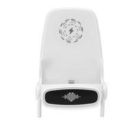 Asixxsix Chargeur sans Fil pour Téléphone, Support de Charge Rapide en Forme de Chaise Unique avec Haut-Parleur pour, Support de Charge sans Fil avec Large compatibilité (White)