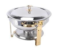 Asixxsix Chauffe-plats, ensemble de réchauds de buffet ronds en acier inoxydable de 4,5L avec supports empilables, bac à eau et plateau pour aliments, pour les fêtes, les mariages