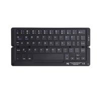 Asixxsix Clavier Bluetooth Pliable, 58 Touches, Ultra Fin, Léger, Portable, Rechargeable, avec Support Magnétique, pour Tablette, Téléphone, Ordinateur Portable, Bureau, HMS (Blue)