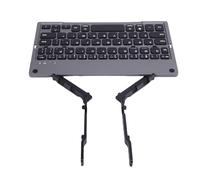 Asixxsix Clavier Bluetooth Pliable, Clavier sans Fil Pliable avec Support pour téléphone, jusqu'à 10 mètres, claviers Pliables pour Window, iOS, Android, Tablette, Smartphone, PC (Gris Noir)