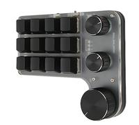 Asixxsix Clavier, Clavier Mécanique Macro Programmable à Un Uni Main, Mini Méncanique 12 Touches 3 Boutonons, Touche de Raccourci Bricol (BT sans Fil (Batterie intégrée Incluse))