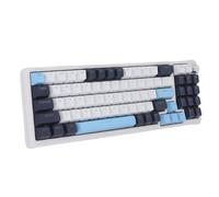 Asixxsix Clavier de Jeu Mécanique, 11 éclairages RVB Dynamiques,Clavier Mécanique sans Fil,Disposition à 75% des Touches N, rétroéclairé pour MacOS Android, Lumineux (Bleu Blanc Noir)