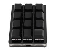 Asixxsix Clavier de Jeu Mécanique à Une Main, 12 Touches USB Filaire RVB Rouge, Clavier Macro Programmable Multifonction avec Fonction Mémoire pour Le Travail de Bureau et Les Jeux (Black)