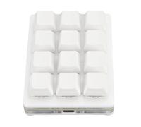 Asixxsix Clavier de Jeu Mécanique à Une Main, 12 Touches USB Filaire RVB Rouge, Clavier Macro Programmable Multifonction avec Fonction Mémoire pour Le Travail de Bureau et Les Jeux (White)