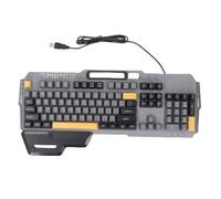 Asixxsix Clavier de Jeu Mécanique, Clavier D'ordinateur câblé USB, 104 Touches Colorful Light Up Keyboards Wirh Wrist Repos, Déversement de Conception de Résistance, de Jeu sans Couture et (Gray)