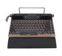 Asixxsix Clavier de Machine à écrire Rétro, 84 Touches Clavier Mécanique Punk sans Fil 2.4g, Interrupteur Bleu Swappable Chaud, Bluetooth 5.0 RVB avec des Touches Rondes