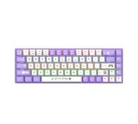 Asixxsix Clavier mécanique, ABS 68 Touches Clavier de Jeu mécanique avec 17 Types LED rétroéclairé, Interrupteur Bleu, Portable, câblé USB pour PC, Mac, Joueur (Interrupteur Bleu - Violet Blanc)