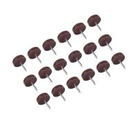 Asixxsix Clous de Pieds de Meubles en Plastique, Patins de Protection de Sol Durables pour Table, Chaise, canapé, Marron, 100 Pièces pour Le Bureau et la Maison (100 pièces Surface Plane 18mm