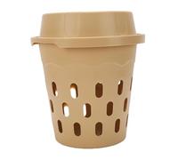 Asixxsix Composteur de vers enterré, Bac à Compost de Ferme Extérieur avec Couvercle Amovible et Trous de Ventilation à 360 Degrés, pour Parterres de Jardin à Usage Domestique (Beige)