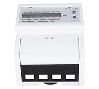 Asixxsix Compteur D'énergie monophasé, 50 Hz, 5 A, Montage sur Rail DIN, | Compteur d\'énergie électrique, circuit intégré microélectronique, sortie d\'impulsion, indicateurs LED, du réseau du