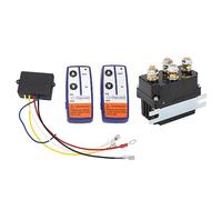 Asixxsix Contacteur solénoïde de relais de treuil 12V 250A, Kit de télécommande de treuil sans fil avec 2 télécommandes, pour camion ATV, SUV, motoneige, tondeuses
