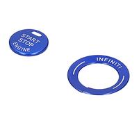 Asixxsix Couvercle de Bouton de Démarrage de Moteur en Alliage D'aluminium, Garniture Résistante aux Rayures Adaptée au Q50L QX60-2 Pièces pour Allumage sans clé (BLUE)