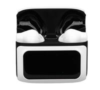 Asixxsix Écouteurs Bluetooth, Écouteurs stéréo sans Fil à écran Tactile LCD avec Pilote 13MM et Double Annulation du Bruit du Microphone, pour Smartphone Les Sports Voyage (Blanc Noir)