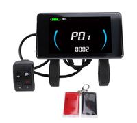 Asixxsix Écran LCD de Vélo électrique, Compteur de Vitesse et Odomètre Universel 5 Broches 24V 36V 48V 60V avec Déverrouillage par Carte NFC et Interface Multifonction