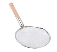 Asixxsix Écumoire, passoire à mailles fines en acier inoxydable 201 avec manche ergonomique en bois, pour graisse, sauce et mousse, pour la cuisine, les restaurants et la maison (28CM)