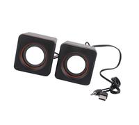 Asixxsix Enceinte Cube Mini Stéréo USB, Sortie 3W, Jack 3,5mm, Filaire de | Système portable, construction en plastique, alimenté par USB, pour PC portable, bureau, maison, compact et adapté aux
