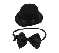Asixxsix Ensemble D'accessoires Formels pour Animaux de Compagnie, Ensemble de Chapeau et Nœud Papillon pour Chien, Chapeau Haut de Forme avec Nœud Papillon, Costume de Smoking pour (1 Jeu)