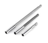 Asixxsix Ensemble de 3 Tiges D'extension de Mandrin de Perçage, Support en Acier à Haute Teneur en Carbone avec Magnétisme pour Perceuses électriques, Tournevis, Petit Mandrin de Perçage pour une