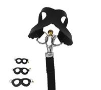 Asixxsix Ensemble Harnais et Laisse, Harnais et Laisse pour Hamster avec 3 Tailles de Gilets en Similicuir, Laisse et Cloche en Nylon pour Cochon d'Inde, Hamster, Furet, Chinchilla (Noir)