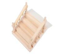 Asixxsix Escaliers de Maison de Poupée, Meubles Miniatures en Bois de Bouleau Massif Fabriqués à la Main, Escalier de Maison de Poupée avec Main Courante Stable pour Scènes Miniatures, Micro-paysages